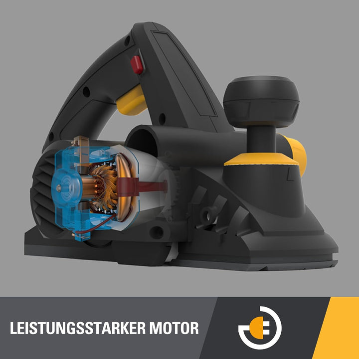 CAT DX86 82mm Hobelmaschine 900W, 16000 U/min, 3mm Schnitttiefe, beidseitiger Spanauswurf, Mikro-Tie