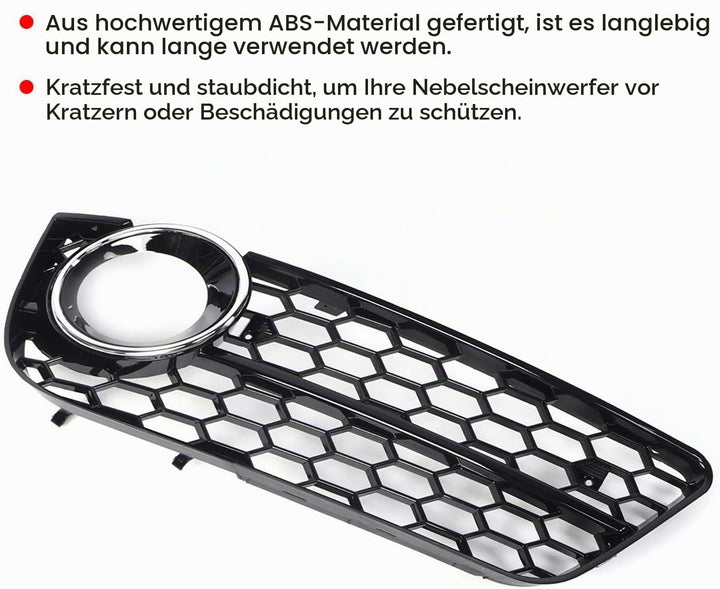 A6 4F Nebelscheinwerfer Gitter, Nebelscheinwerfer-Gitter, 2 Stück Frontstossstange, Untere Nebelsche