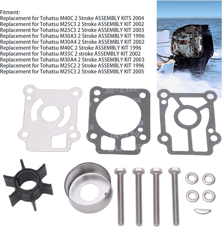 Boot Yacht Serie Wasserpumpenlaufrad-Reparatursatz 361 87322 0 Ersatz für Tohatsu M40C M25C3 M30A3 M