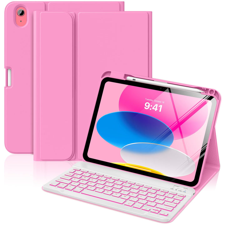 MoKo Hülle mit Tastatur für iPad A16 11 Generation 2025/10 Generation 2022(11/10.9 Zoll),TPU Schutzh