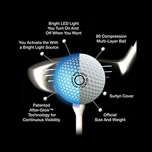 Night Eagle 6 LED Golfbälle Bunt Light-Up 7c zum Nachtgolfen - leuchtet in 7 Farben Rot Blau Grün Ge