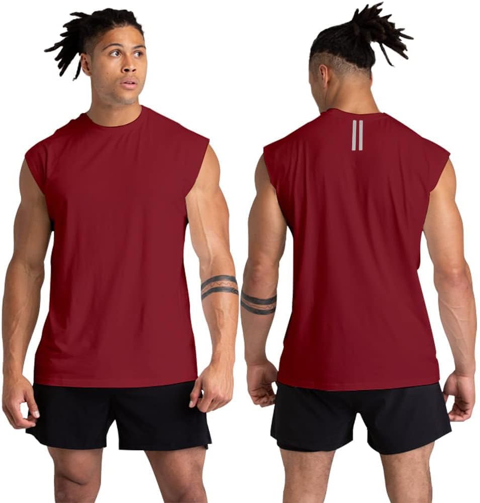 Holure 3er Pack Herren Unterhemden Muskelshirt Workout Tank Tops Unterhemd mit Rundhals-Ausschnitt S