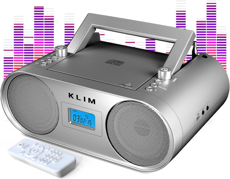 KLIM Boombox B4 Radio mit CD Player + AM/FM Radio, MP3, Bluetooth, AUX, USB + NEU 2024 + CD Player t