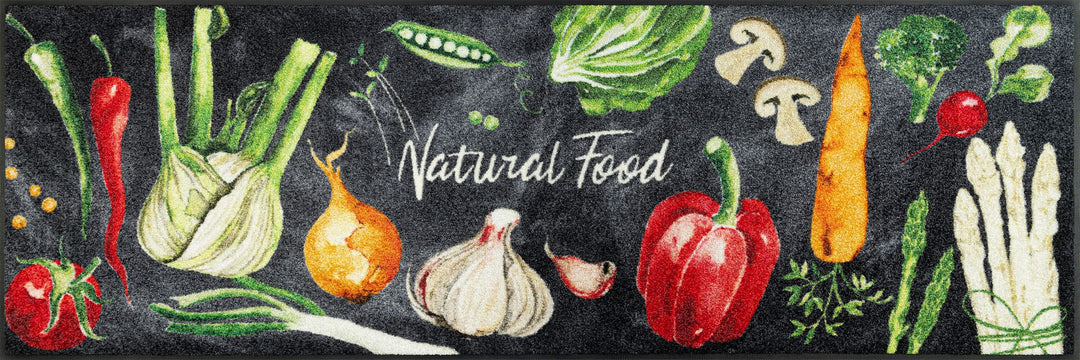 wash+dry Fussmatte, Natural Food 60x180cm bunt, innen und aussen, waschbar