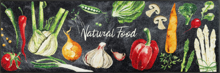 wash+dry Fussmatte, Natural Food 60x180cm bunt, innen und aussen, waschbar
