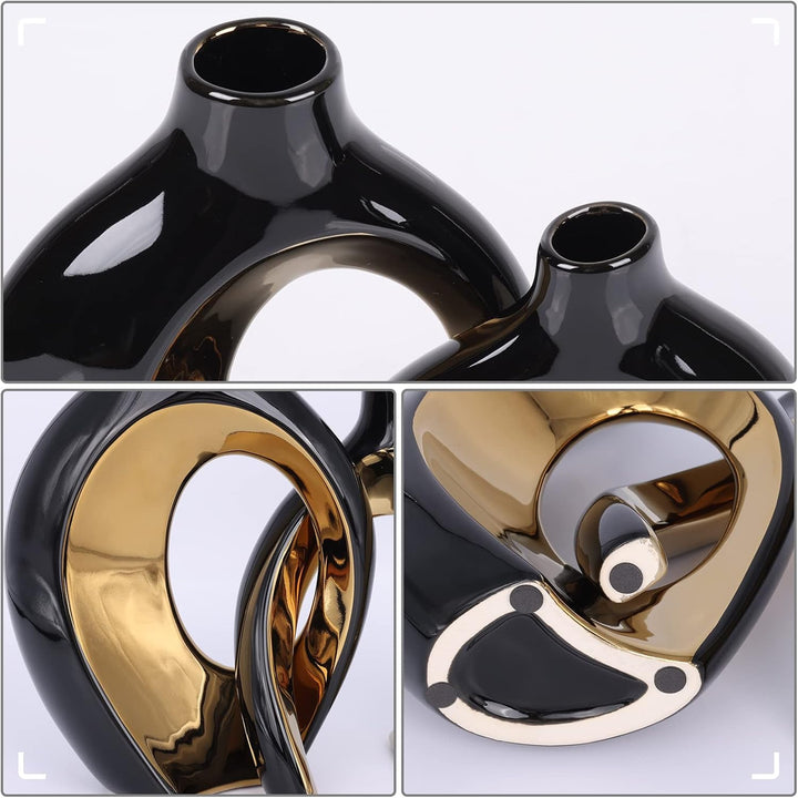 XIAOMAGG Keramik Vase，2er Set Hohle Weisse Moderne Vasen für Nordisches, Vasen Deko, ästhetische Boh
