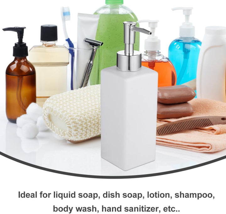 MAGICLULU Nachfüllbare Lotionflasche Praktischer Shampoo Spender aus Glas und Kunststoff 350ml mit P