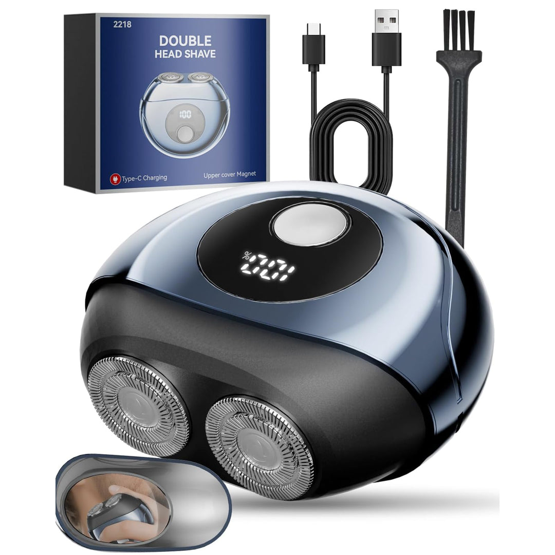 Mini Rasierer Herren Elektrisch, Nass- & Trockenrasierer, Portable Elektrorasierer Herren mit LED-An