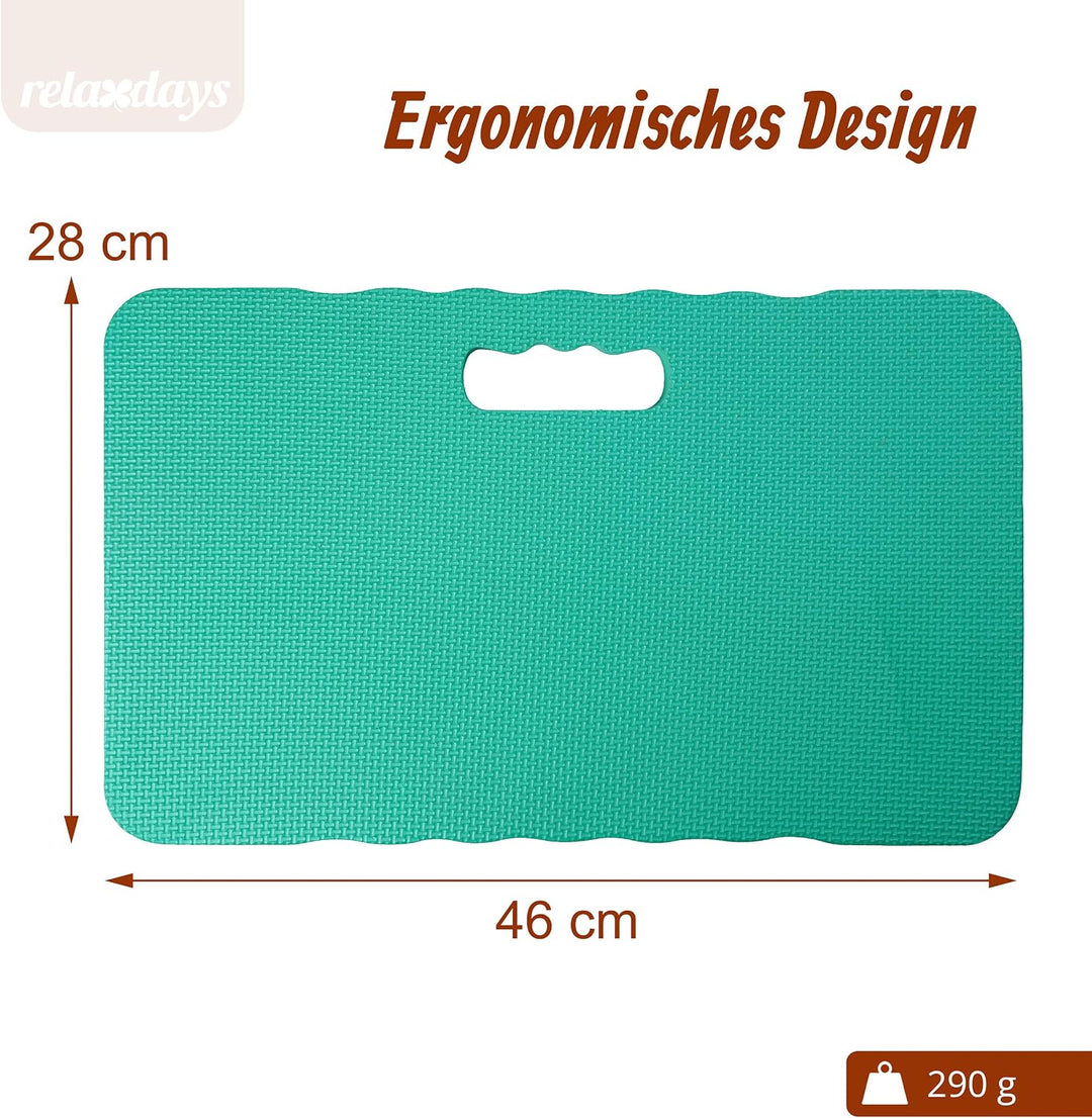 Relaxdays Kniekissen, 2er Set, Garten, Werkstatt, Yoga, Schaumstoff, Tragegriffe, HxBxT: 4 x 46 x 28