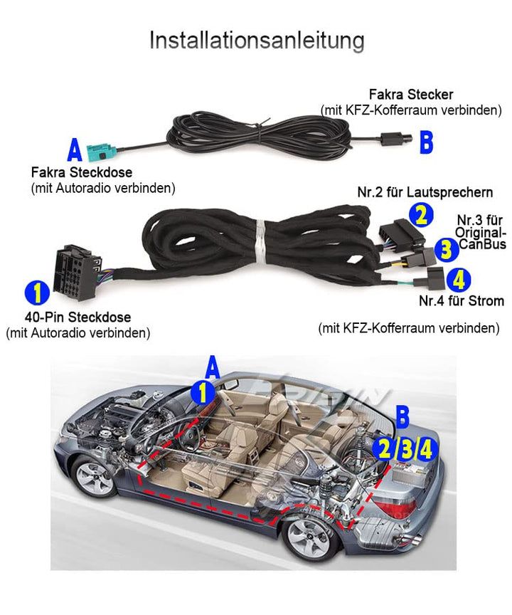 Erisin BZ6M Verlängerungskabel für Mercedes Benz W211 W463 W219 W215 W220 E/G/CL/CLS/S Klasse Autora