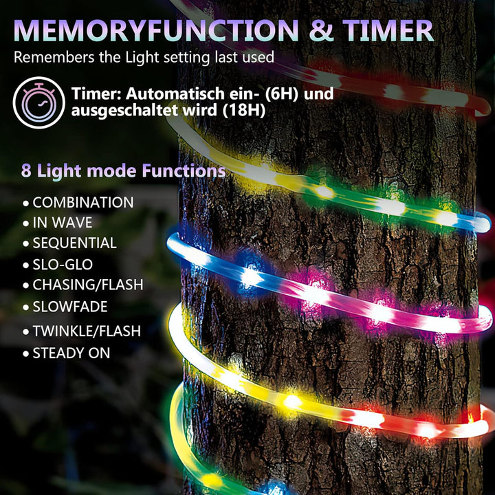 Gimisgu Lichterschlauch Aussen 10m Led Schlauch Bunt 240 Led Lichtschlauch mit Timing Controller Lic