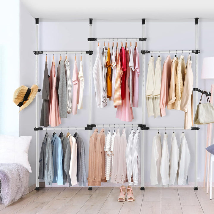 Yosoo Health Gear Begehbarer Kleiderschrank System, Teleskop Kleiderstange, Offener Kleiderschrank S