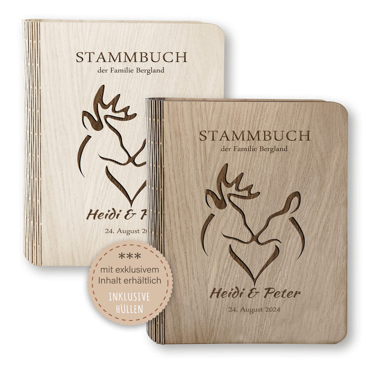 Stammbücher Holz Stammbuch der Familie personalisiert Takura Holzbuch A5 oder A4 Familienstammbuch H