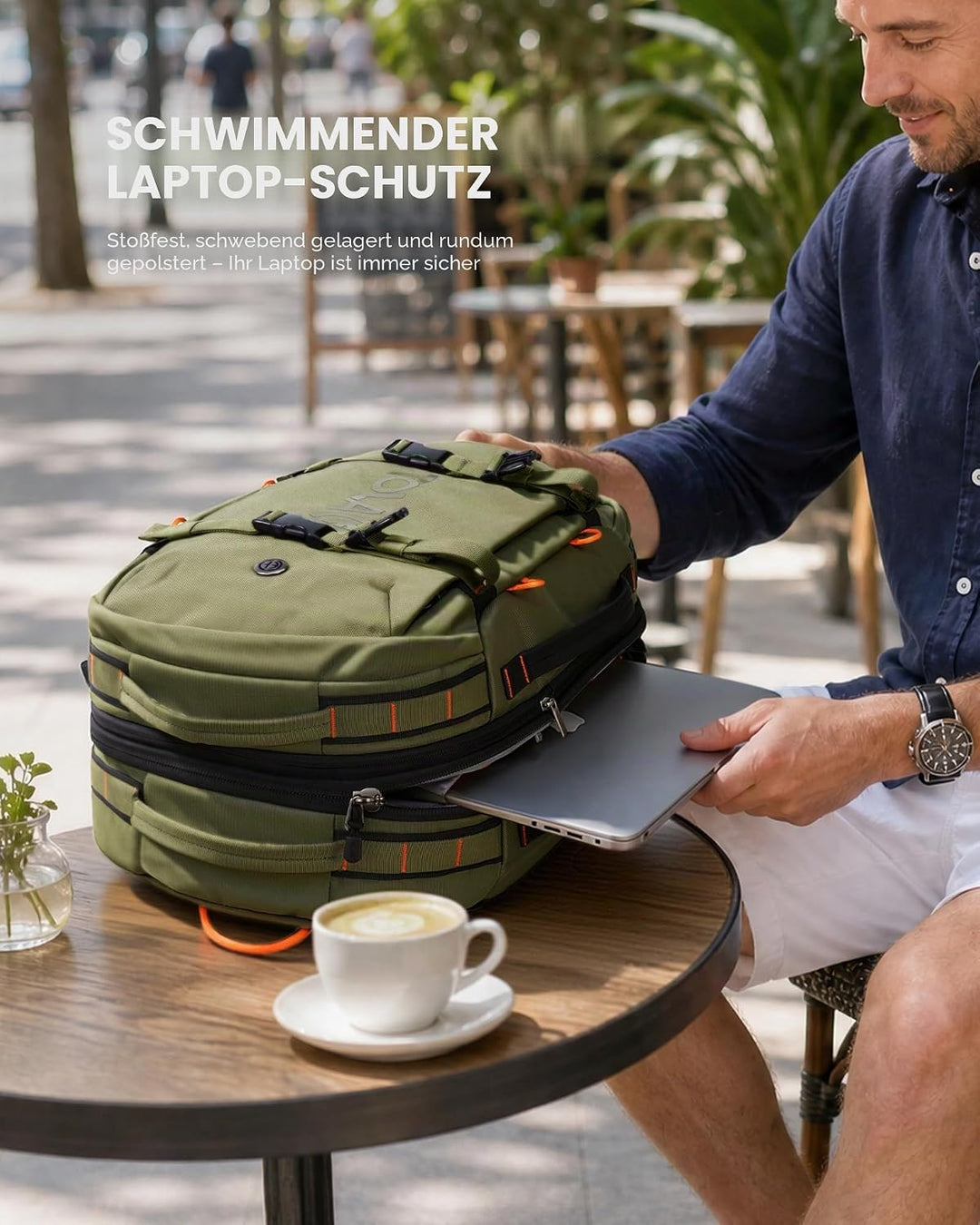 Tolaccea Reiserucksack, Handgepäck Rucksack Flugzeug, TSA-Freundlicher Laptop Rucksack 15,6 Zoll, Er