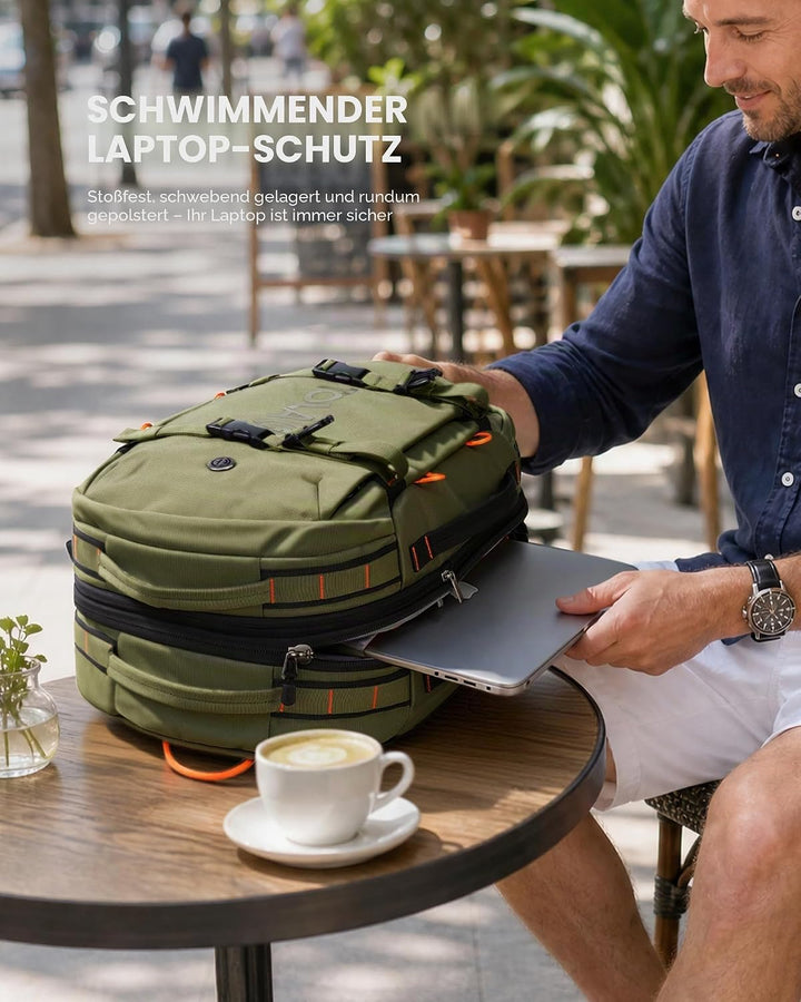 Tolaccea Reiserucksack, Handgepäck Rucksack Flugzeug, TSA-Freundlicher Laptop Rucksack 15,6 Zoll, Er