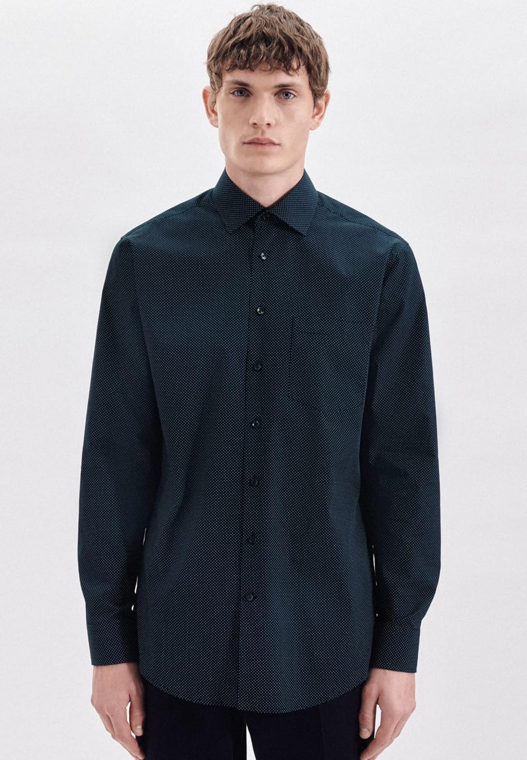 Seidensticker Herren Men Regular Longsleeve Cotton Business Shirt 39 Dunkelblau(153750), 39 Dunkelbl