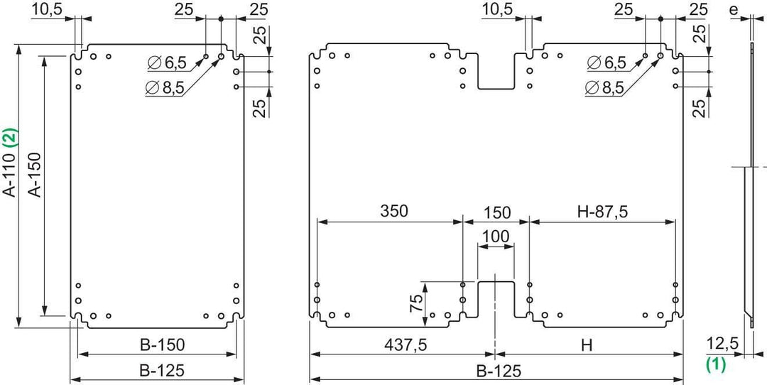Placa montaje metalica /PLA125
