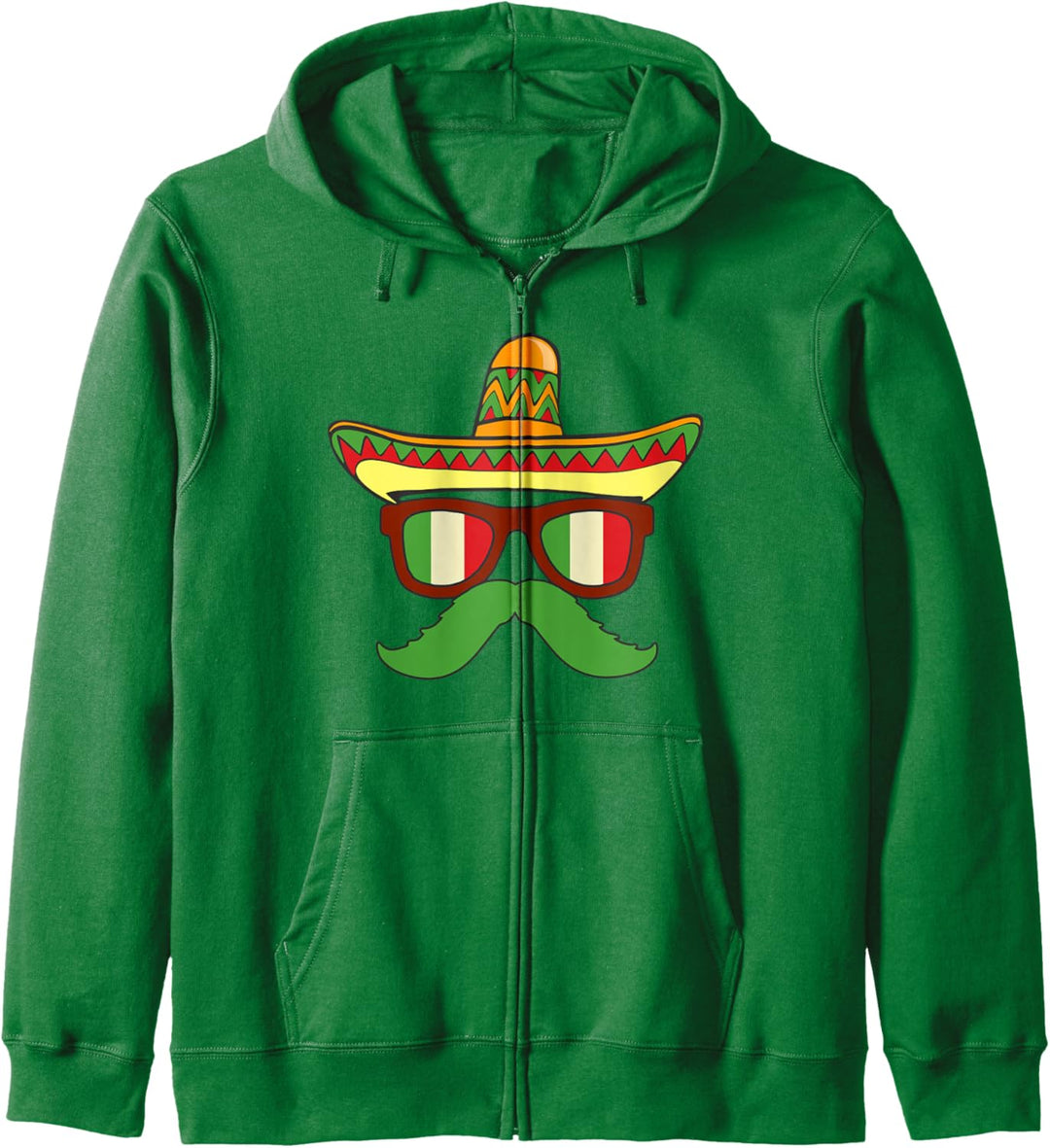 Cinco de Mayo Sombrero Singlases Mexican Flag and Mustache Kapuzenjacke