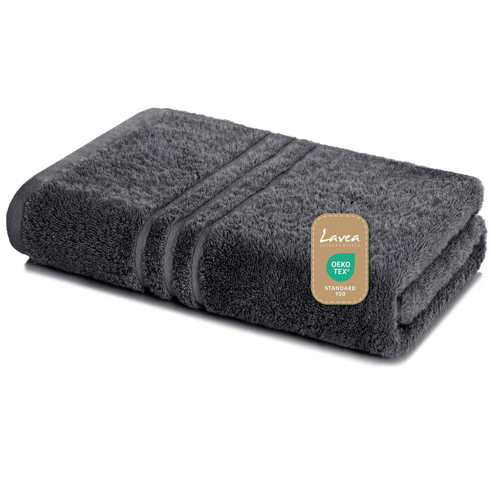 Lavea® Saunatuch 80x200 cm – Hochwertiges, Saugstarkes Saunatuch aus 100% Baumwolle, Frottierserie E