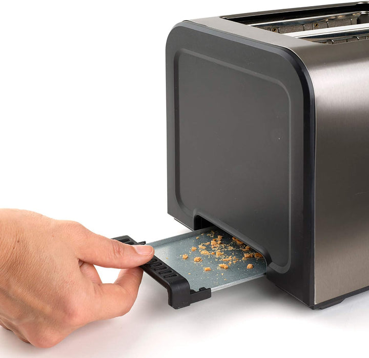Black+Decker ES9600090B BXTOA900E Toaster, 900, Edelstahl, Grau, Mit zwei Sandwichzangen 2 extra bre