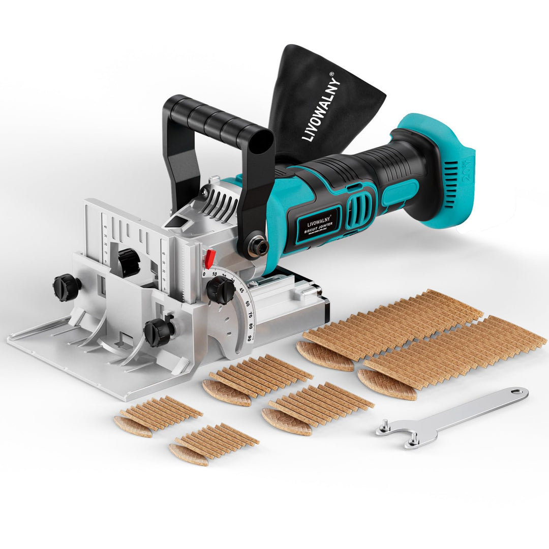 LIVOWALNY Flachdübelfräse Kompatibel Mit Makita 18V : Akku-Nutfräse Mit Staubbeutel & flachdübel für