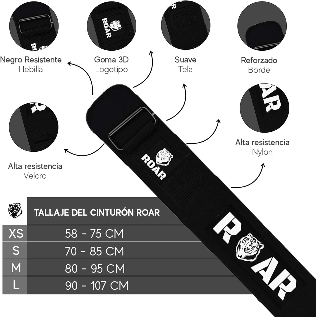 Roar® Gewichthebergürtel V2 - Fitness-Gürtel für Bodybuilding, Krafttraining, Gewichtheben - Trainin