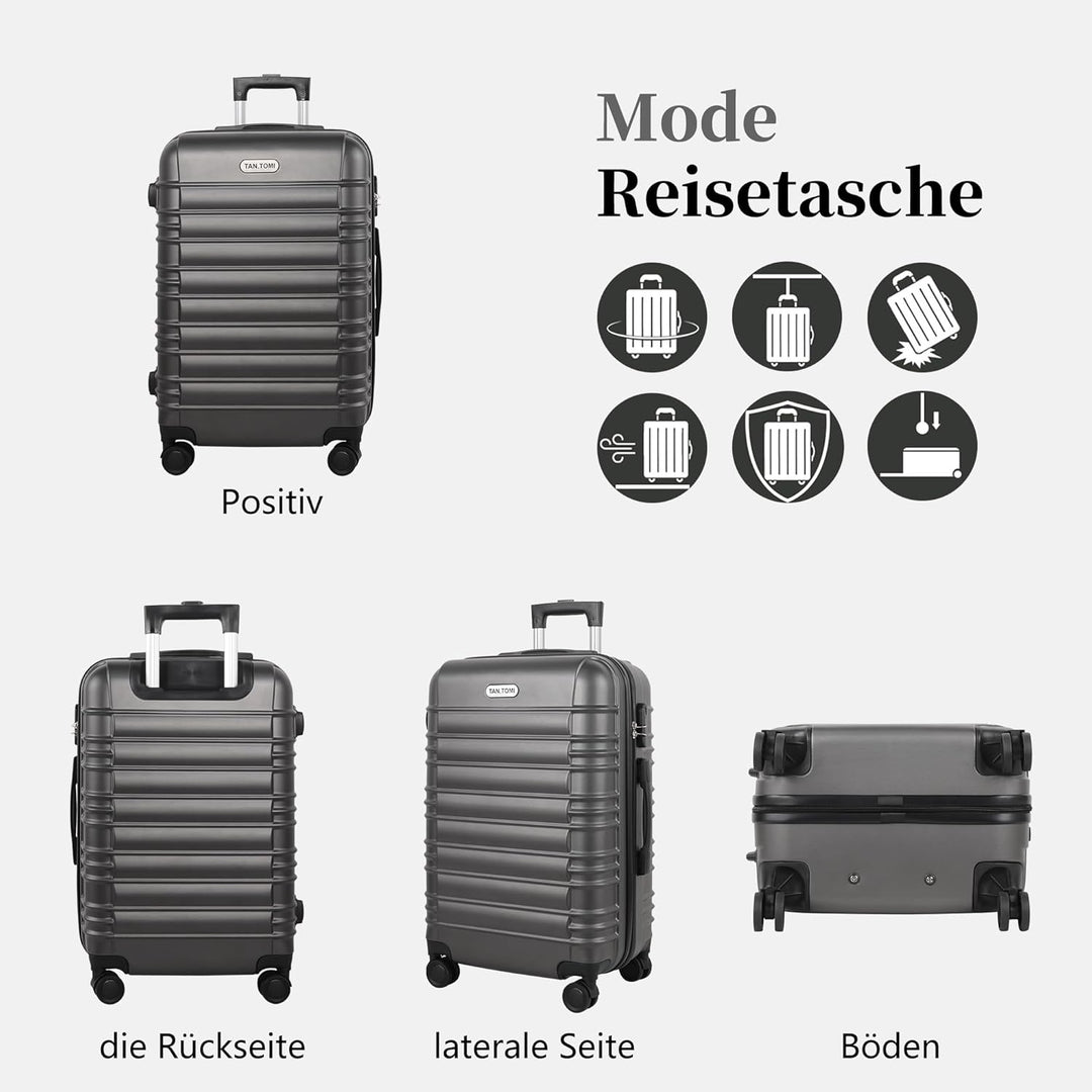 MoFut Koffer, Handgepäck Koffer, Hartschalenkoffer Trolley Rollkoffer Suitcase, Reisekoffer mit Roll
