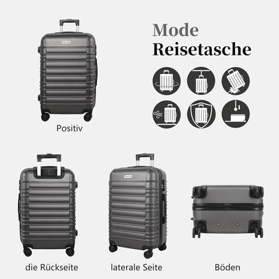 MoFut Koffer, Handgepäck Koffer, Hartschalenkoffer Trolley Rollkoffer Suitcase, Reisekoffer mit Roll