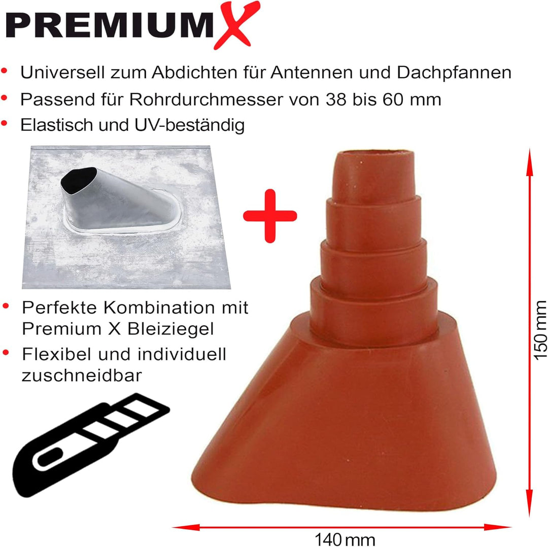Premium X Bleiziegel Bleipfanne Dachpfanne Dachabdeckung Blei Pfanne Ziegel biegbar inkl. Gummimansc