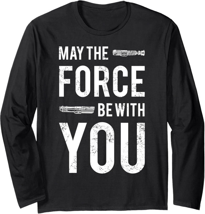 Star Wars May The Force Be With You Lightsaber Poster Langarmshirt