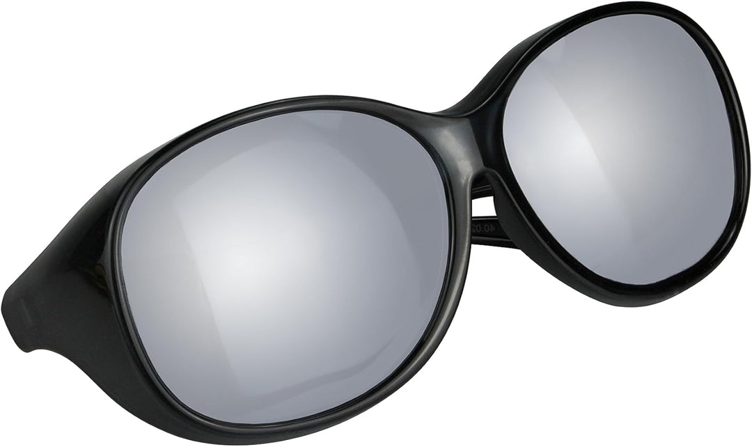 ActiveSol Überzieh-Sonnenbrille Mega, Damen, UV-Schutz, Polarisiert Schwarz | Weiss Verspiegelt, Sch