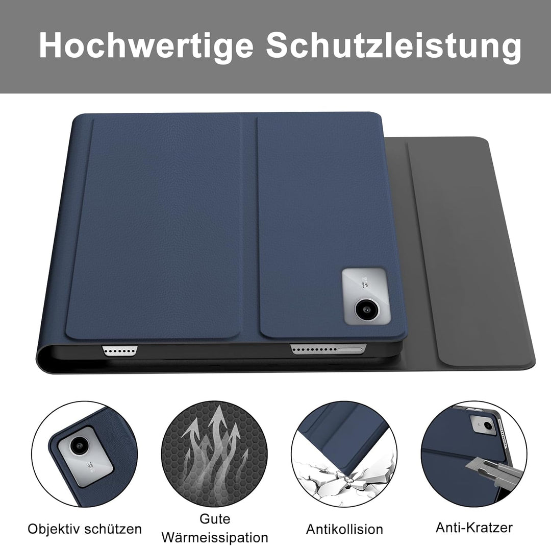 Tastatur Hülle für Lenovo Tab M11 2024, Deutsches QWERTZ, 7 Farben Beleuchtung Magnetisch Abnehmbare