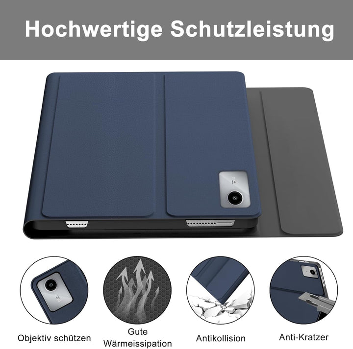 Tastatur Hülle für Lenovo Tab M11 2024, Deutsches QWERTZ, 7 Farben Beleuchtung Magnetisch Abnehmbare