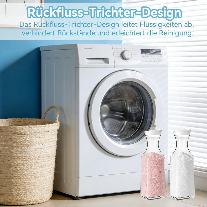 Waschmittel Aufbewahrung, 3 Stück Waschpulver Aufbewahrungsbox mit Etikett , 1.5 L Waschpulver Aufbe