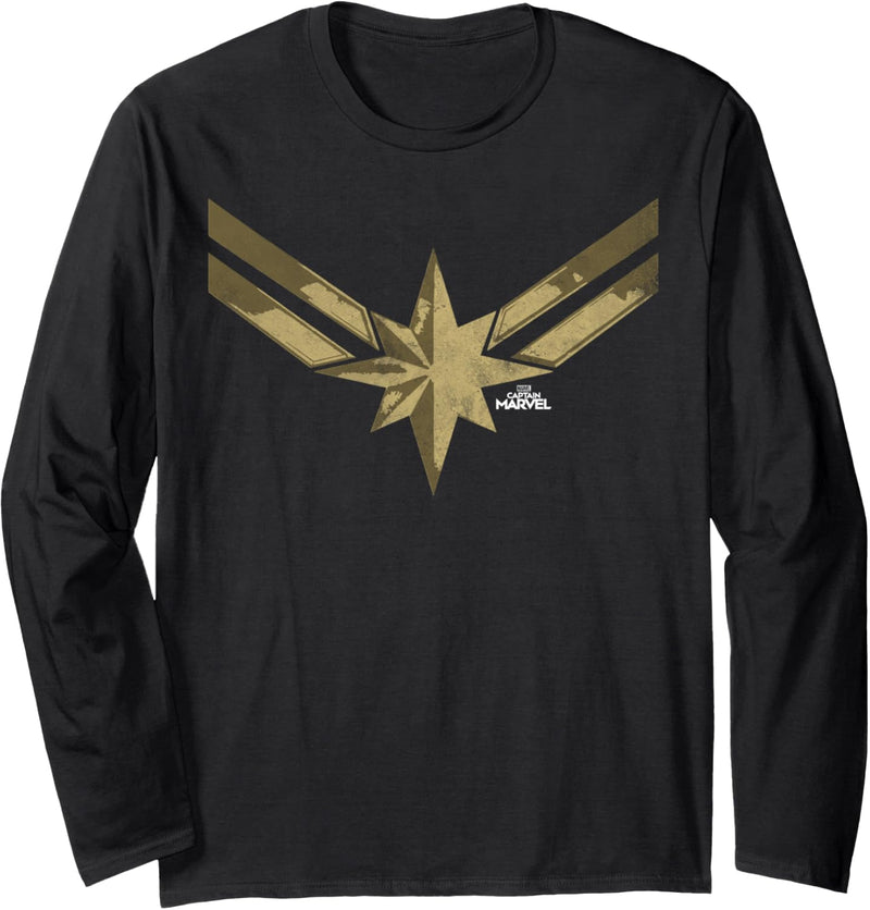 Captain Marvel Retro Star Symbol Langarmshirt