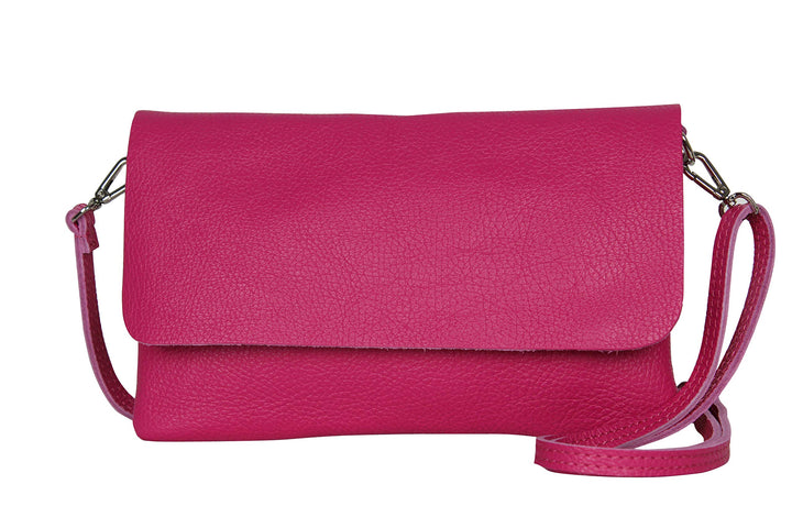 AmbraModa GLX11 - Damen Umhängetasche, Clutch, Handytasche aus echtem Leder mit abnehmbarem und vers