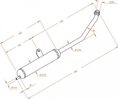 Auspuffanlage LeoVince Komplettanlage SITO PLUS, Stahl, mit Zulassung für Piaggio SI/KS / FL2 / Boss