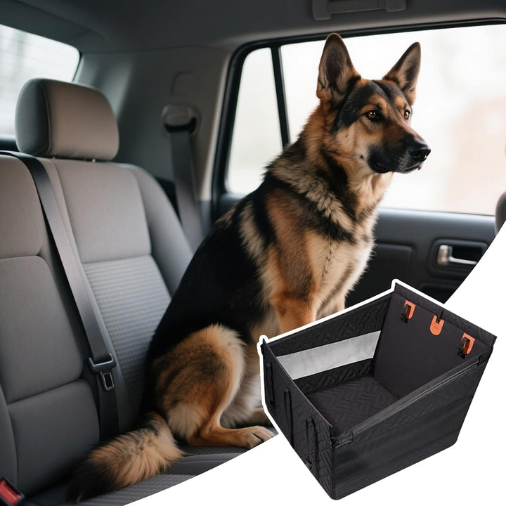 Hunde Autositz Extra Stabiler, Verstärkter Hundesitz Auto Rückbank mit Mesh-Fenstern &amp; Befestigungsg
