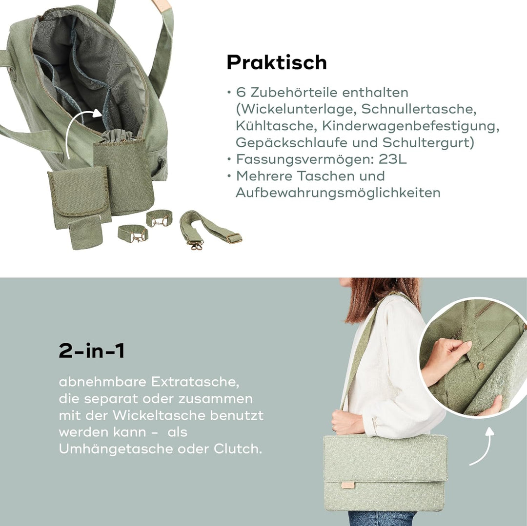 Babymoov Wickeltasche Day to Day Bag Abstract, Alltagstauglich, 2 in 1, abnehmbare 3L-Tasche, 6 Zube