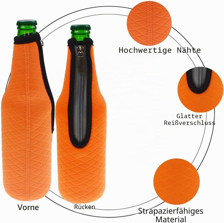 AF-WAN Neopren-Reissverschluss-Bierflaschen-Hülle, Bierflaschenhalter, 500 ml (Farbe 2)