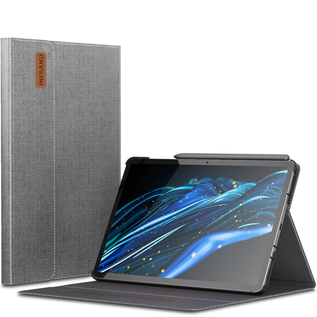 INFILAND Hülle für Samsung Galaxy Tab S9 FE/S9 2023 mit S Pen Halter, Ultra Dünn Multi-Winkel Stände