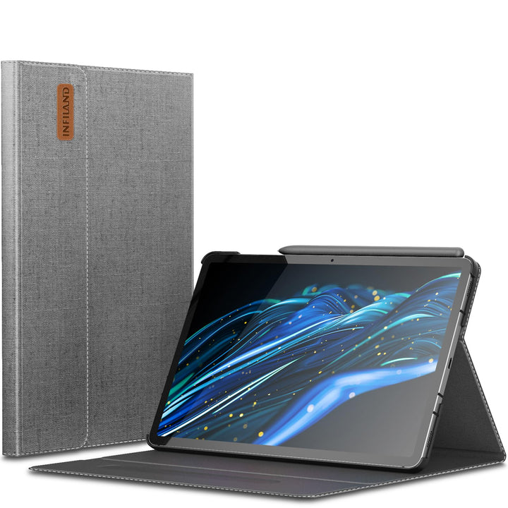 INFILAND Hülle für Samsung Galaxy Tab S9 FE/S9 2023 mit S Pen Halter, Ultra Dünn Multi-Winkel Stände