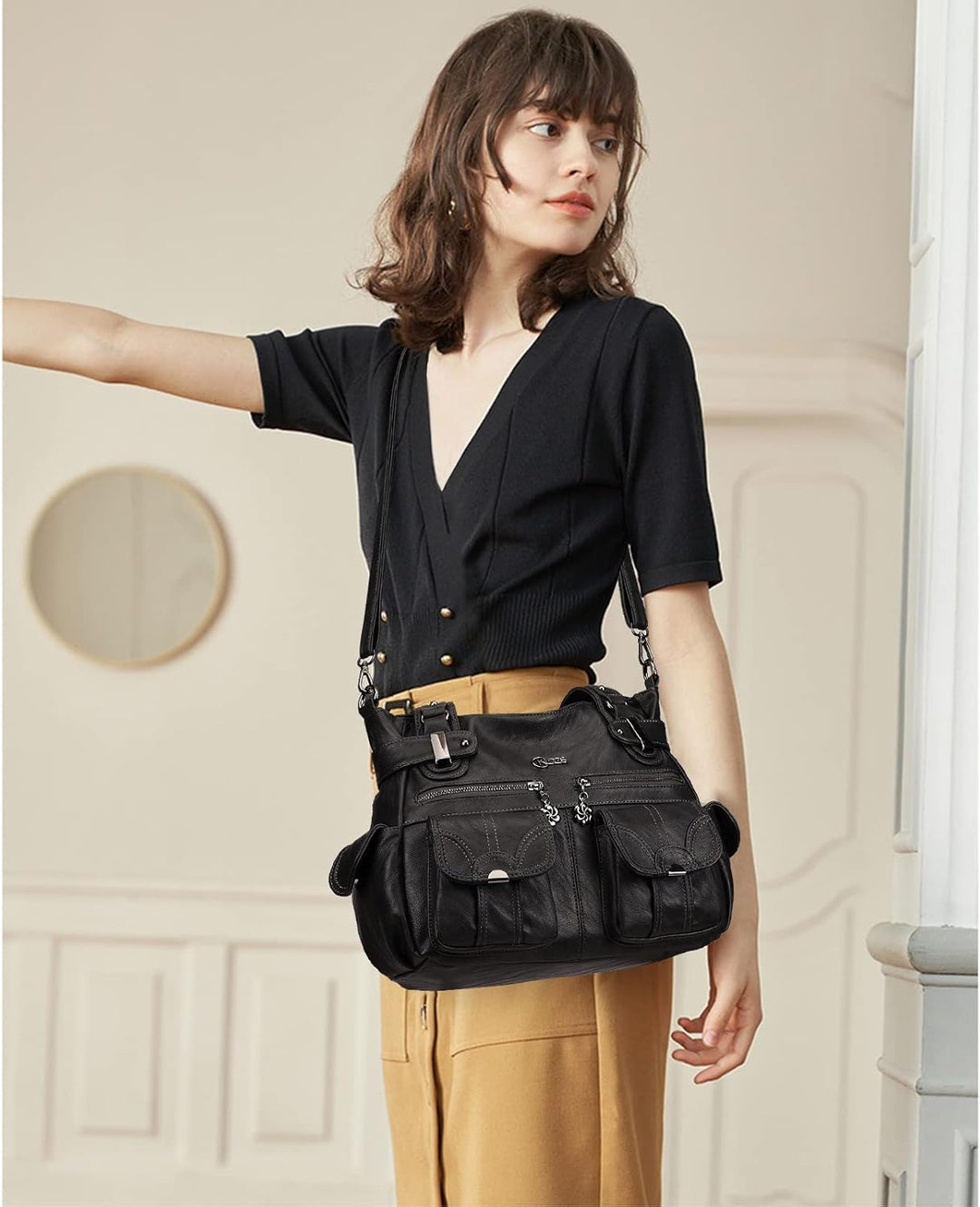 KL928 Handtasche Damen Umhängetaschen grosse Damenhandtasche Schultertasche gemacht aus PU Leder Kun