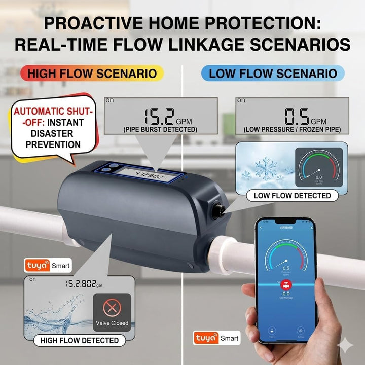 Haozee WiFi Smart-Wasserventil und automatische Abschaltung, Automatisierungsszene funktioniert mit