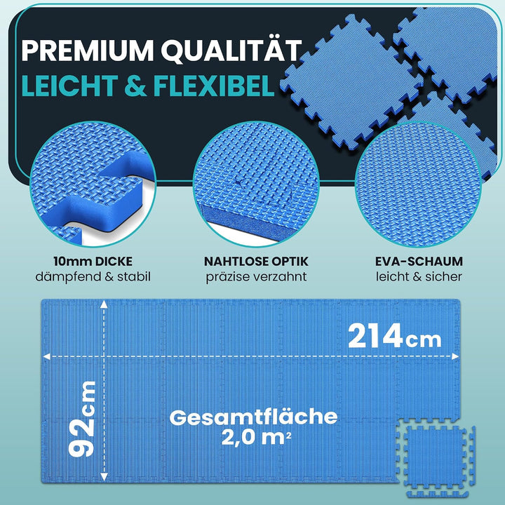 Bodenschutzmatte Fitness【Set mit 21 Matten】EVA Fitnessmatte rutschfest - Sportmatte Gymnastikmatte P