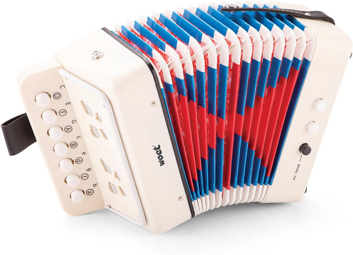 New Classic Toys Akkordeon mit Notenbuch - weiss, Weiss