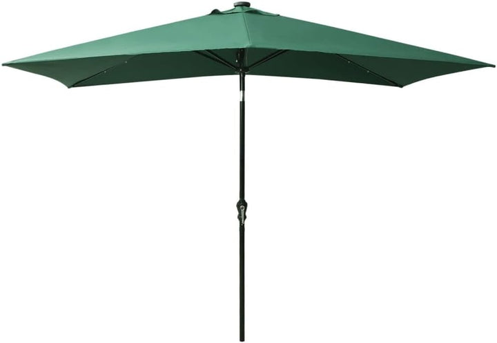 vidaXL Sonnenschirm mit LEDs Stahl-Mast Gartenschirm Marktschirm Strandschirm Schirm Sonnenschutz Ku