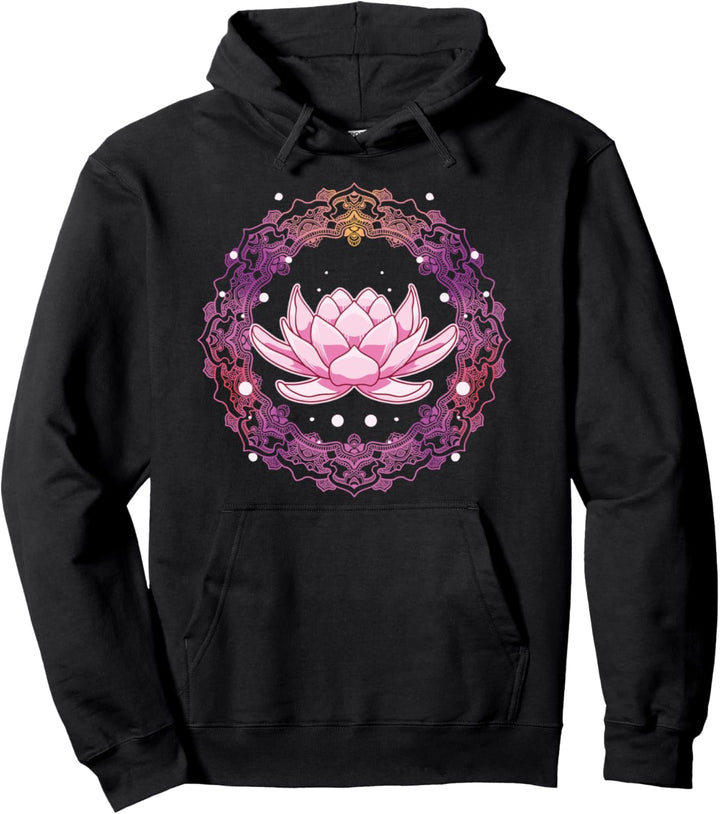 Lotus Mandala Circle Spirituelle Yoga Ze buddhistische Meditation Pullover Hoodie