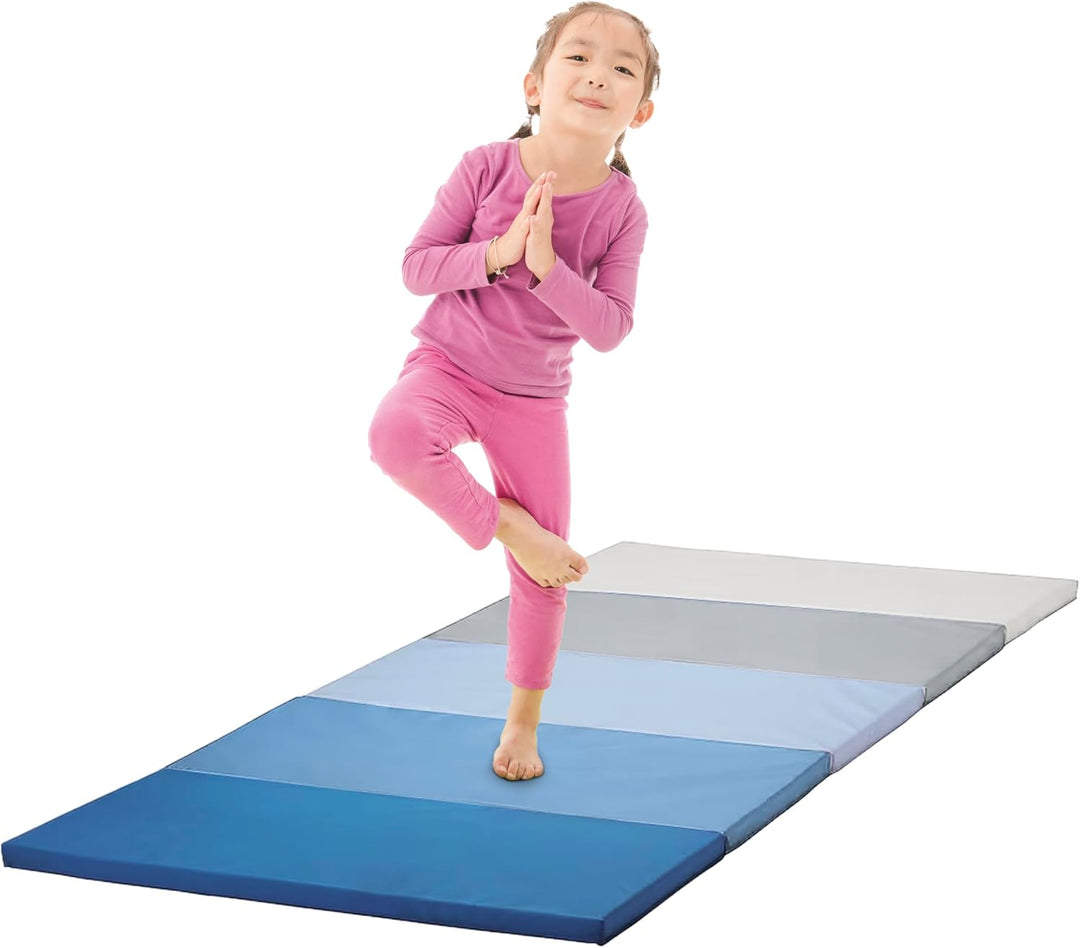 Klappbare Turnmatte | ca. 185 x 76 x 3,2 cm | Tragbare und faltbare Kinder Weichbodenmatte, auch ide