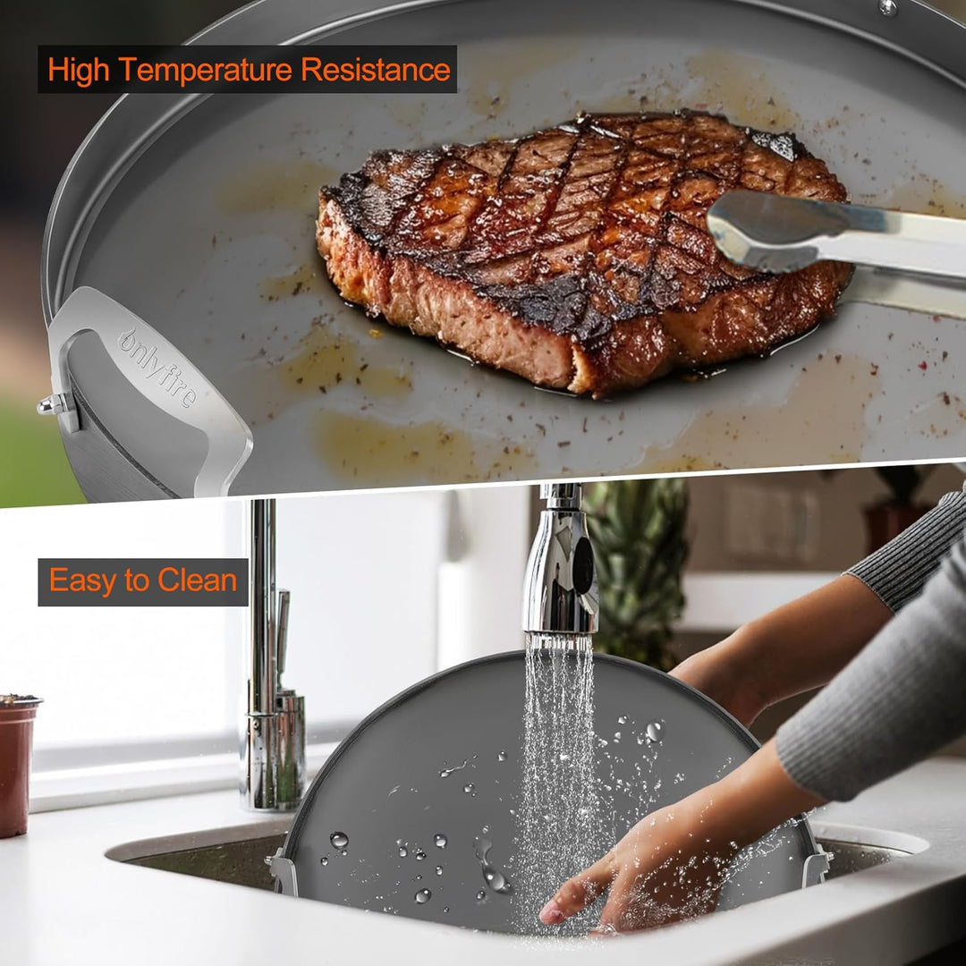 Onlyfire Plancha Grillplatte mit Abnehmbarer Griff, BBQ Grillplatten für Large Big Green Egg, Kamado